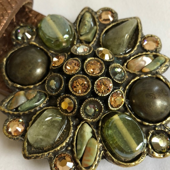 Leatherock leather jewel buckle belt size S/32 - Picture 3 of 8